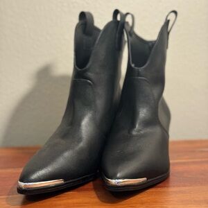 Black Leather Ankle Boots